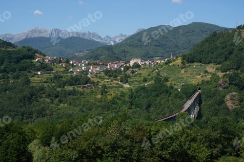Preview: Summer landscape along the road from Castelnuovo Garfagnana to San Romano, Tuscany
