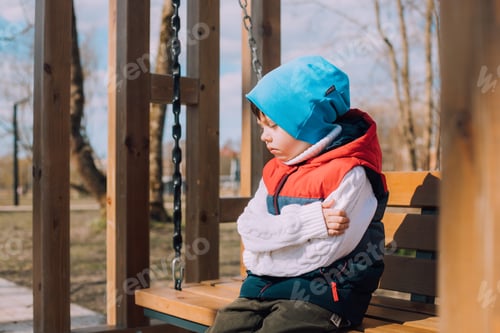 Preview: Sad offended child on the street lifestyle
