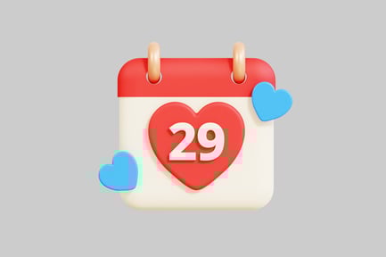 Preview: Calendar icon with heart and numerical date