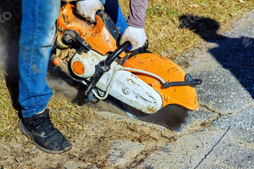 Preview: Road restoration cutting damaged asphalt before installing new asphalt