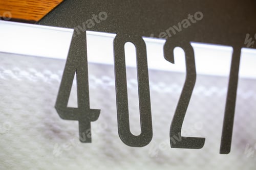 Preview: Hotel room number 402 on the glass surface