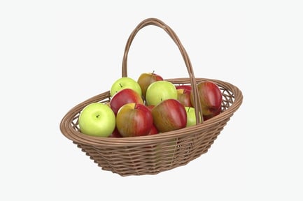 Preview: Wicker Basket Full of Fresh Apples