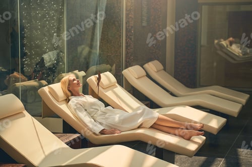 Preview: Woman is having rest after spa treatment