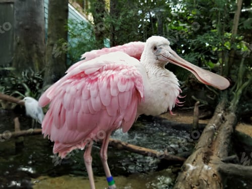 Preview: Exotic pink bird at the Tampa Aquarium in Florida