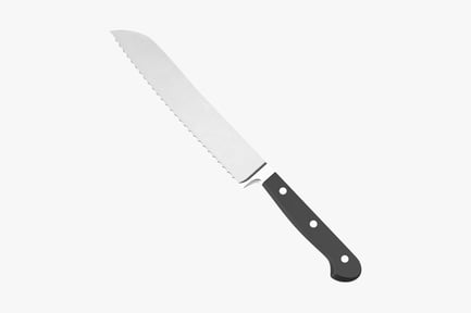 Preview: Serrated Kitchen Knife with Black Handle