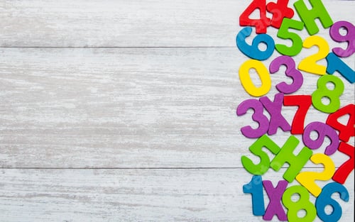Preview: colorful wooden numbers