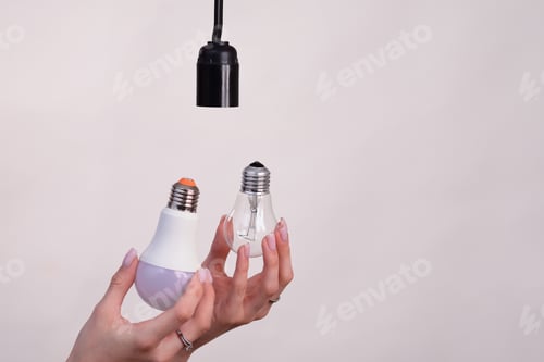 Preview: lamp replacement. the concept of energy saving.