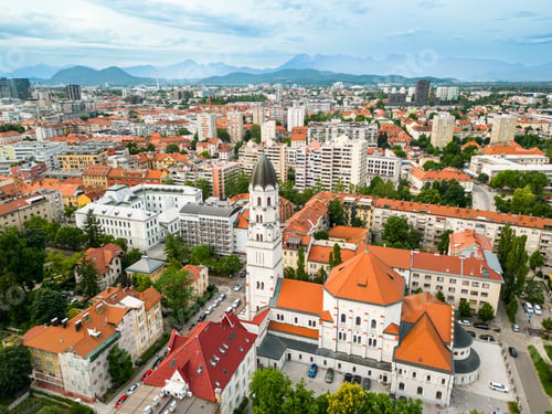 Preview: Aerial drone view of Ljubljana, Slovenia