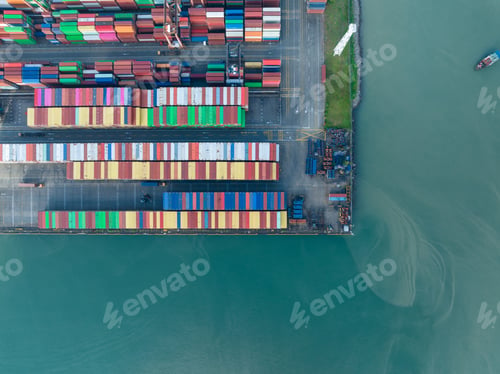 Preview: Aerial view of container terminal