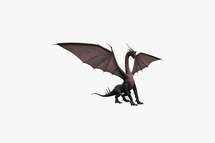 Preview: Dragon with extended wings, side view
