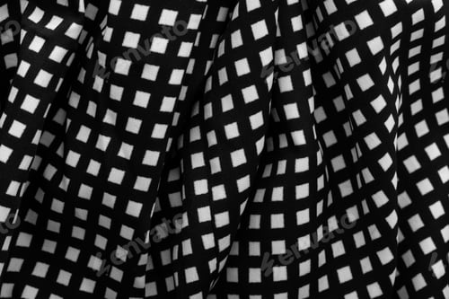 Preview: Fragment Of Black And White Fabric. Plaid Cotton Fabric Background