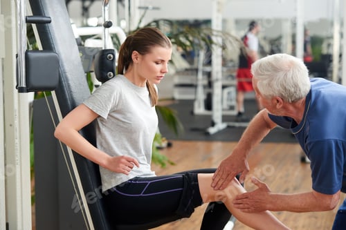 Preview: Young fit woman injured leg during workout