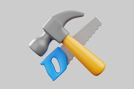Preview: Hammer and saw construction tools