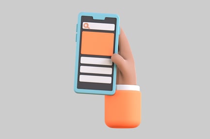 Preview: Hand holding mobile phone display