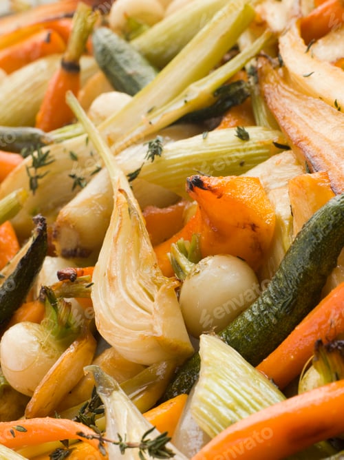 Preview: Honey and Thyme Roasted Baby Vegetables