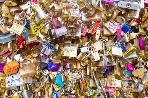 Preview: Paris, France - Circa Jan 2015: Love Padlocks At Pont De L'Archevche In Paris. The Thousands Of
