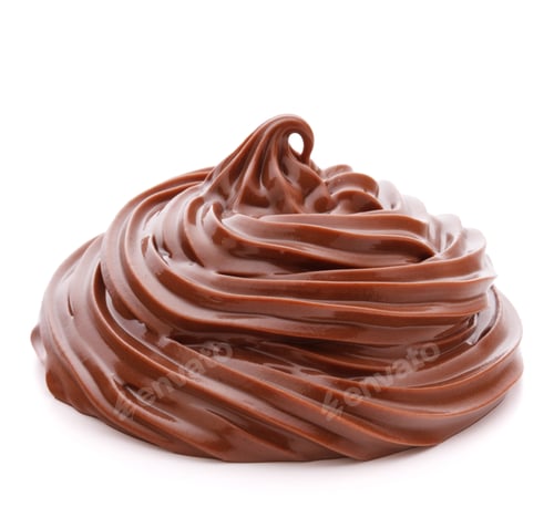 Preview: Chocolate cream swirl isolated on white background cutout