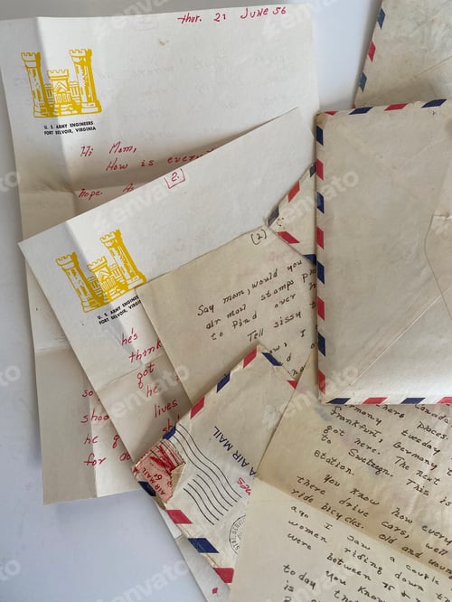 Vintage letters from son to his mother from the service
