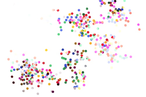 Preview: Colorful Confetti on White Background.