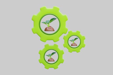 Preview: Green gears with plants