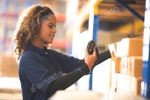 Preview: worker person working in warehouse, logistic transportation shipping industry