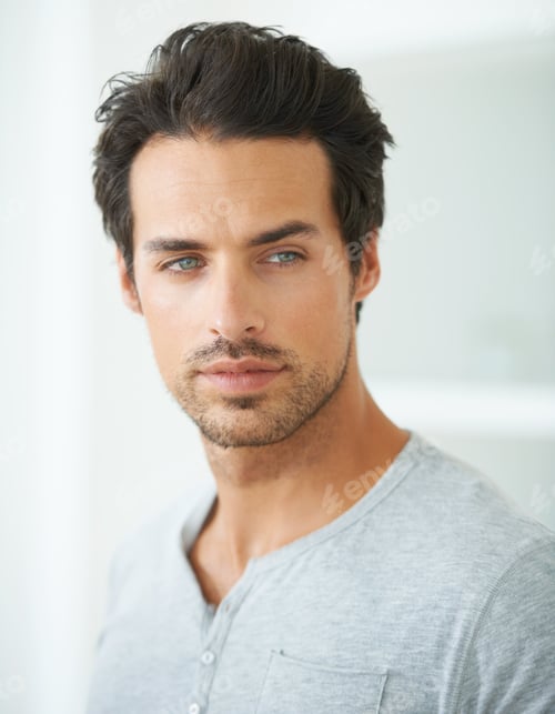 Preview: Hes a man of magnificence. Head and shoulder shot of a handsome young man looking away.