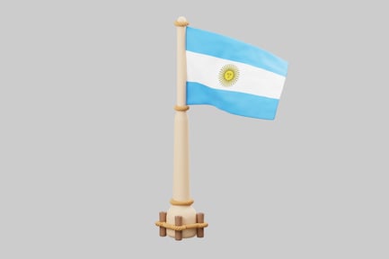Preview: Argentine flag on a flagpole