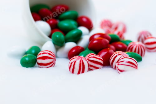 Colorful Candies Spilling From a Container