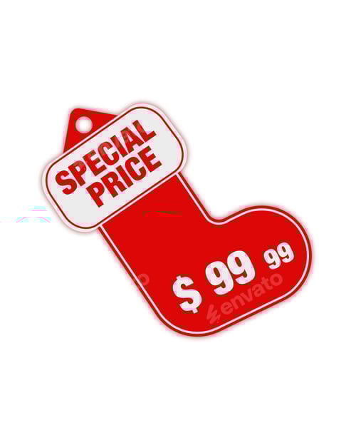 Preview: Special Price Christmas Stocking Tag for Retail