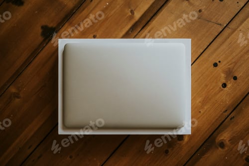 Preview: Laptop on the rustic table