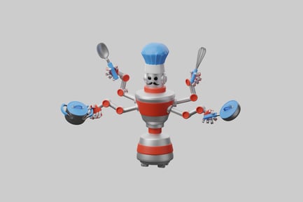 Preview: Chef robot with multiple arms