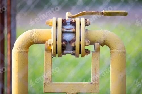 Preview: The gas valve on the yellow metal tube. Blocking damper on gas pipe