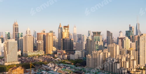 Preview: modern city skyline in early morning