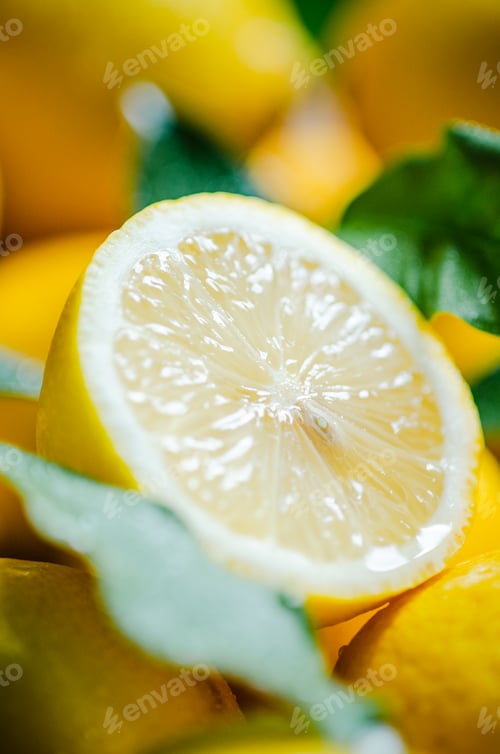 Preview: Fresh lemons macro.
