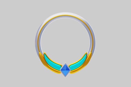 Preview: Candy ring golden trim blue