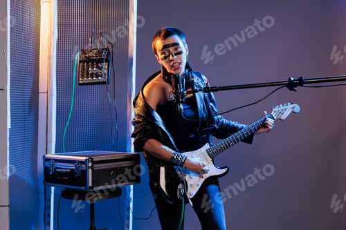 Preview: Cool alternative rock guitarist performing live