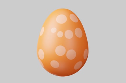 Aperçu: Oeuf orange à pois blancs