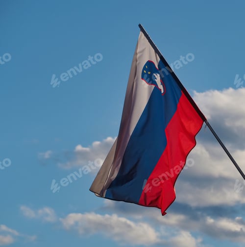 Preview: Flag of Slovenia waving in the sky