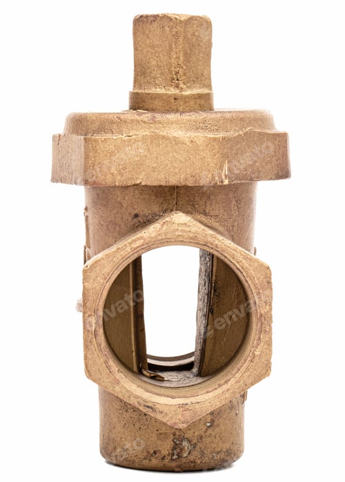Preview: Water faucet, gas valve, isolated on white background