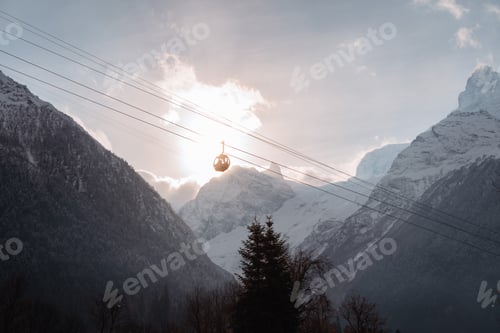 Preview: Cable car in Dombay Caucasus Mountains