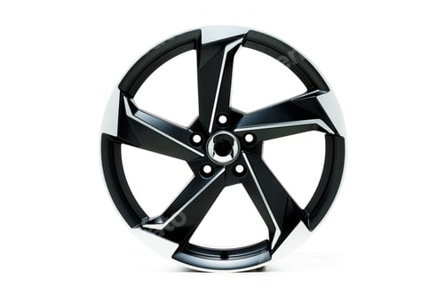 Preview: Closeup shot of a metal car wheel isolated on a white background