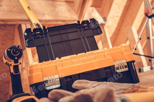 Preview: Construction Worker Tools Box and Power Tool