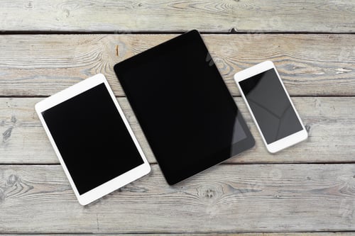 Preview: digital tablet and smartphone on the table