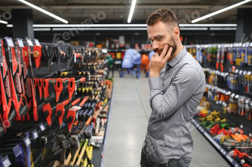 Preview: a buyer in a hardware store, Concept home renovation