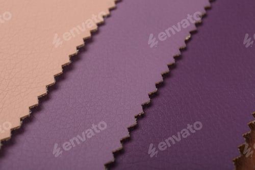 Preview: Different colorful types of leather as background, closeup view