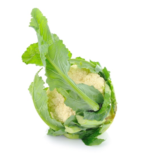 Preview: single whole cauliflower isolated on white background