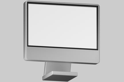 Aperçu: Écran d'ordinateur avec écran blanc vide.