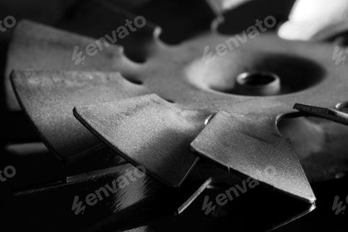Preview: Steel blades of turbine propeller