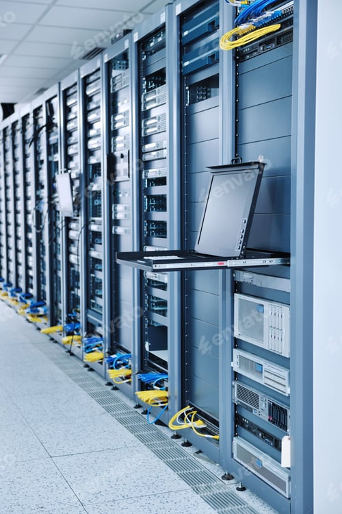 Preview: Network Server Room With Computers For Digital Tv Ip Communications And Internet