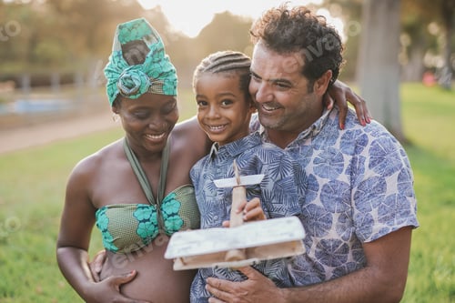 Preview: Multiracial family enjoy day at city park
